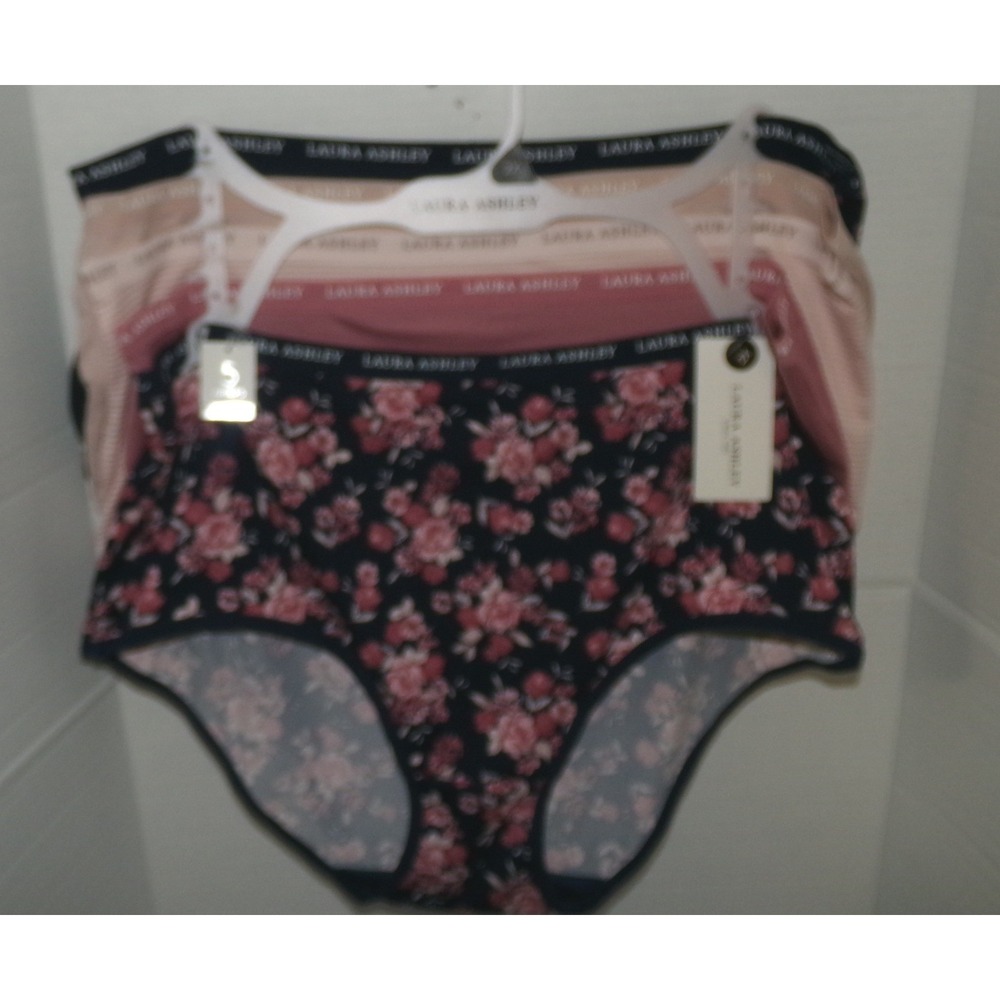 Laura Ashley Womens 5 Pack High Waisted Briefs Floral Solid Panties Size 2X NWT